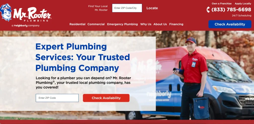 Plumbing Website Sterkopweb Website Designer Eindhoven Netherlands Mr. Rooter Plumbing